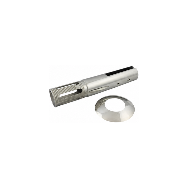 Slotted core drilled glass spigot